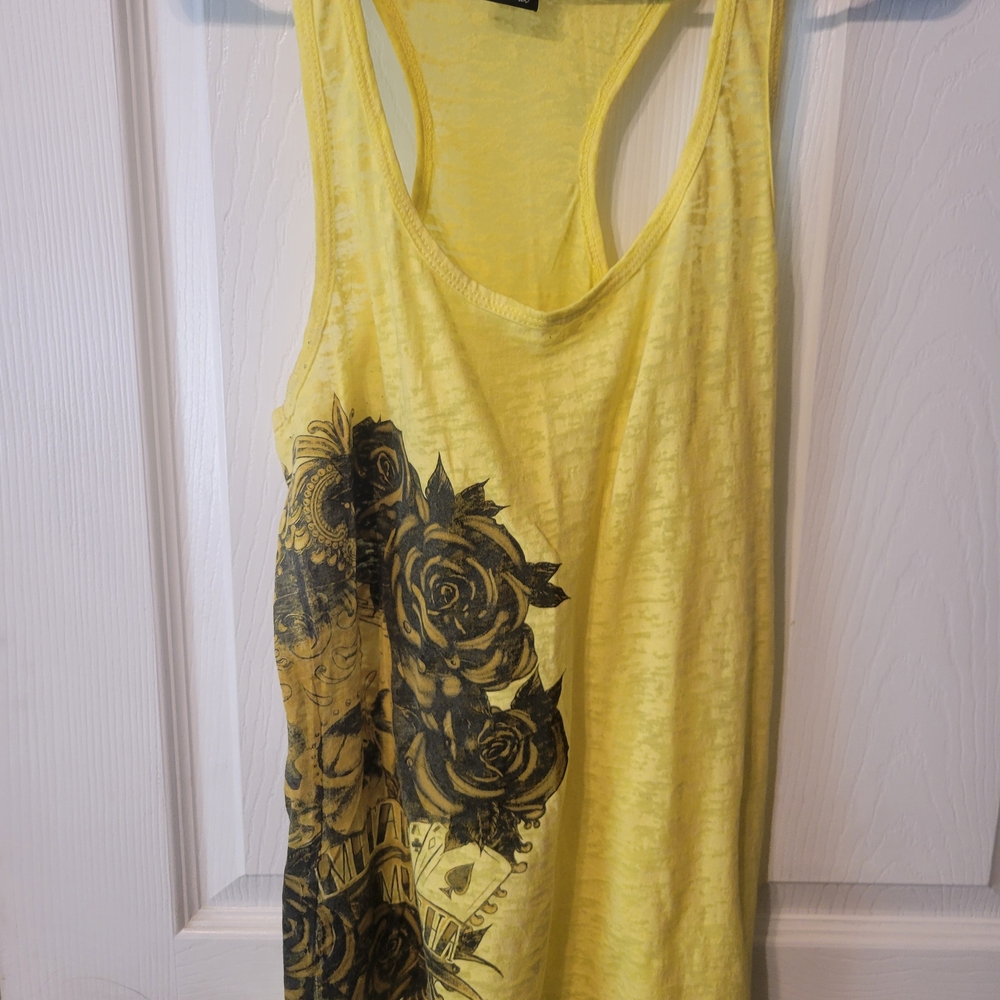 Yellow Floral Women's Tank Top